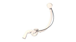 MRB2W-PB Трап (1 1/2"х40мм) для ванн "стандартный" с автопереливом (L575ммхD34мм), пластиковыми пов